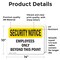 Signmission Employees Only Beyond This Point OSHA Security Notice Sign, Vinyl Decal, 14in W x 10in L, 2PK OS-2PACK-SN-D-1014-L-11535 - alternate 4